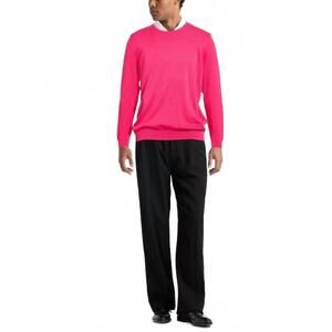 NEW DRUMOHR cotton crew sweater in fuchsia